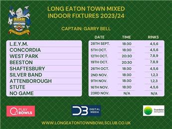 Indoor League Fixtures