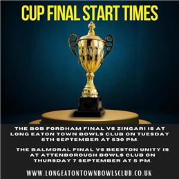 LONG EATON LEAGUE CUP FINAL TIMES